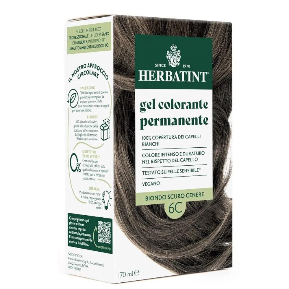 Herbatint Tintura Capelli Gel Permanente 6C Biondo Scuro Cenere 170 ml