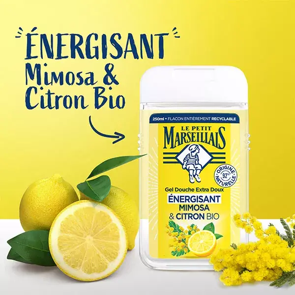 Le Petit Marseillais Gel Douche Extra Doux Énergisant Mimosa & Citron BIO 250 ml