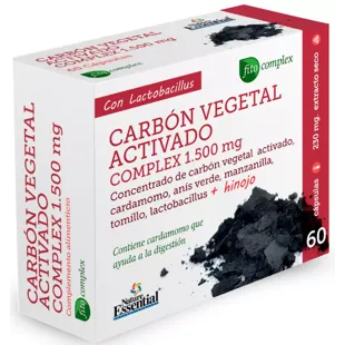 Nature Essential Complexe de Charbon Actif 1500 mg 60 Gélules