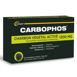 Tradiphar Carbophos Charbon Végétal 40 comprimés