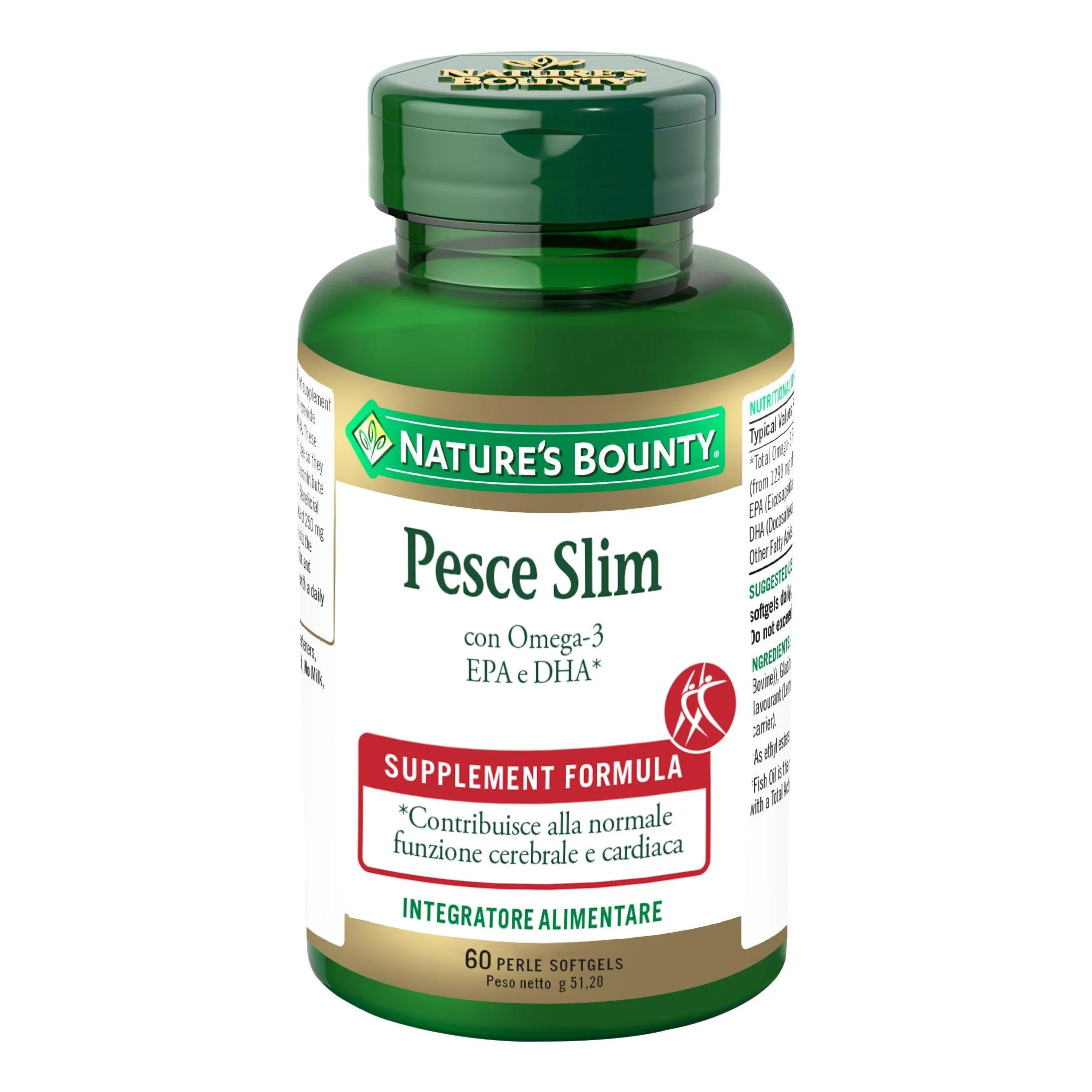 Nature's Bounty Nature-Pesce Slim Integratore Omega-3 EPA e DHA 60 Perle Softgels