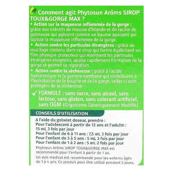 Phytosun Arôms Max Effect Cough and Throat Syrup 8in1 120ml