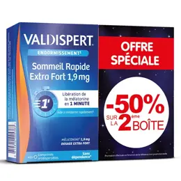 VALDISPERT Sommeil Rapide Extra Fort 1.9mg Mélatonine Lot de 2 x 40 comprimés