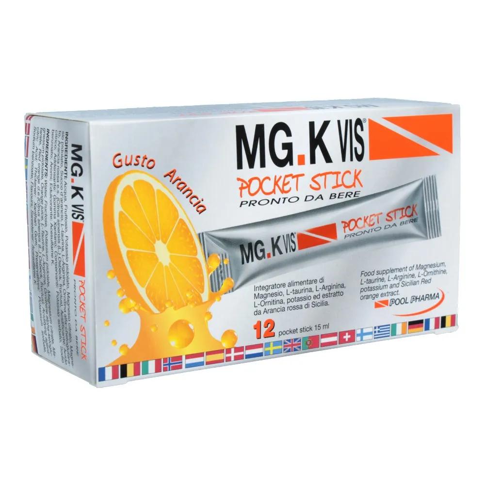 Mg.K Vis Pocket Stick Arancia Integratore Energetico 12 Bustine