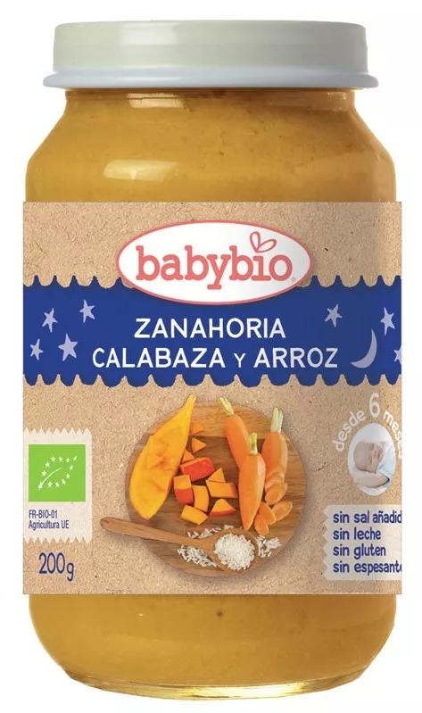 Babybio Tarrito Buenas Noches Zanahoria, Calabaza y Arroz 200 gr