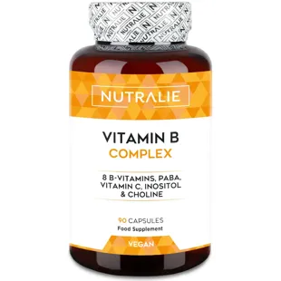 Nutralie Vitamina B Complex con Vitamina C + Colina + Inositol + PABA  90 Cápsulas