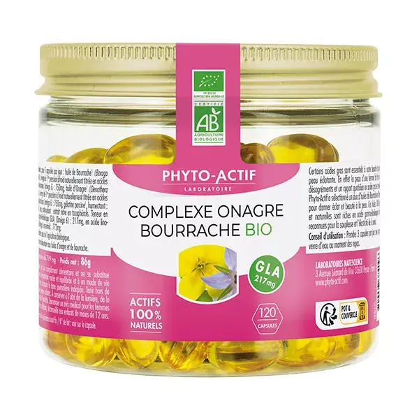 Phyto-Actif Complexe Onagre Bourrache 120 Capsules