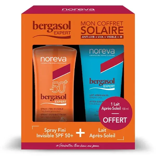 Bergasol Expert Coffret Spray Solaire SPF50 125ml + Lait Après-Soleil 100ml Offert