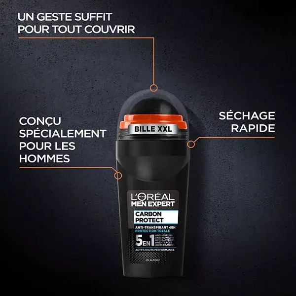 L'Oréal Men Expert Desodorante Roll-On Carbon Protect 5 en 1 Ice Fresh 200ml