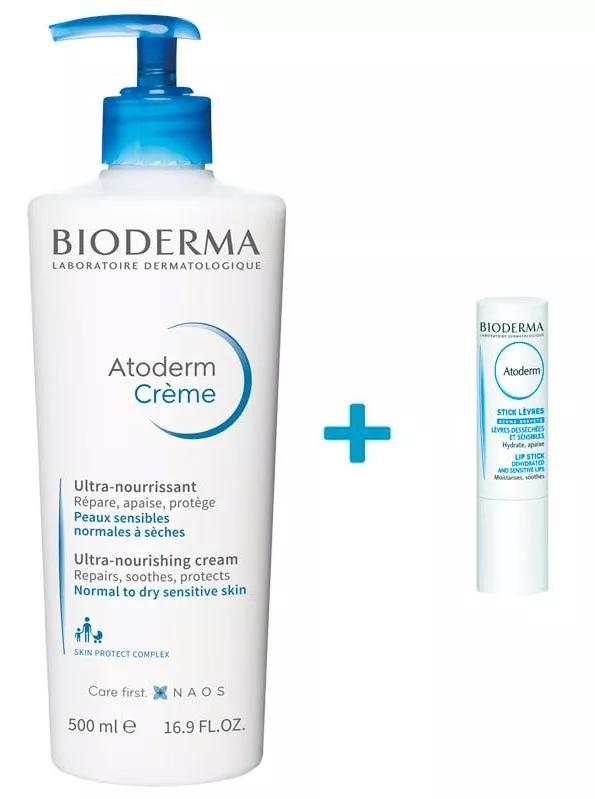 Bioderma Atoderm Crema 500ml con Dispensador + Stick Labial de REGALO