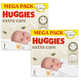 Huggies Extra Care Disney Diapers Size 1 (2-5 Kg) 2x160 Units