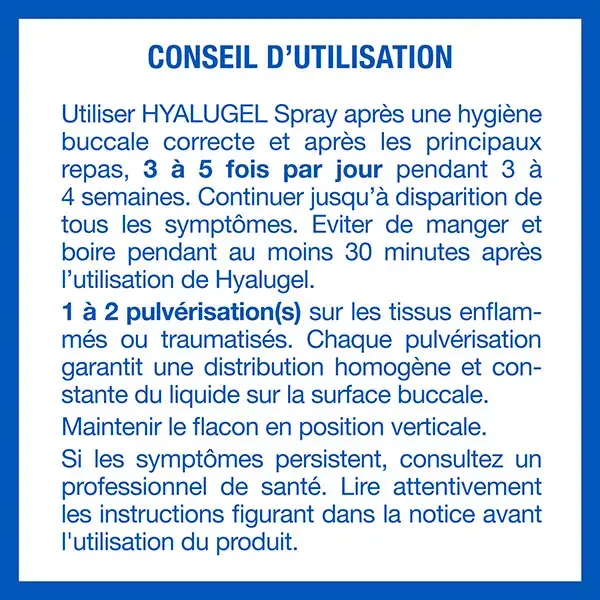 Hyalugel Spray Buccal Aphtes Petites Plaies 20ml