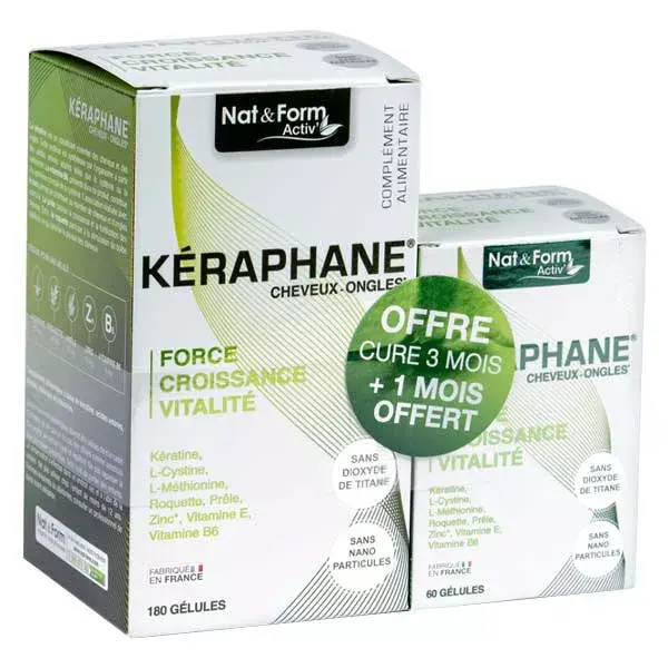 Nat & Form Activ' Kéraphane Cheveux Ongles Cure 3 mois + 1 mois Offert
