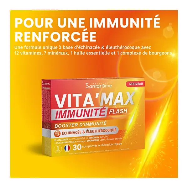 Santarome Vita'Max Booster Immunité Flash Booster d'immunité 30 comprimés