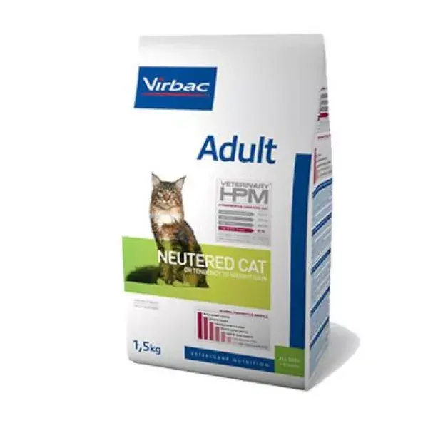 Virbac Veterinary hpm Neutered Chat Adulte (+12mois) Croquettes 1,5kg