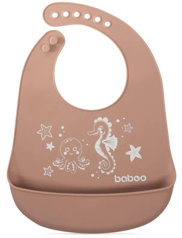 Baboo Silicone Bib with Pocket Cocoa +4m