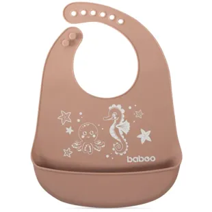 Baboo Babero de Silicona con Bolsillo Cacao +4m