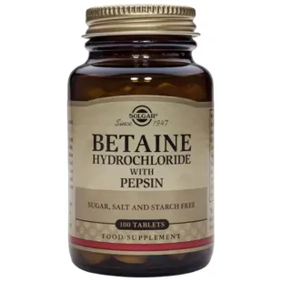 Solgar Betaine Hydrochloride with Pepsin 100 Tablets