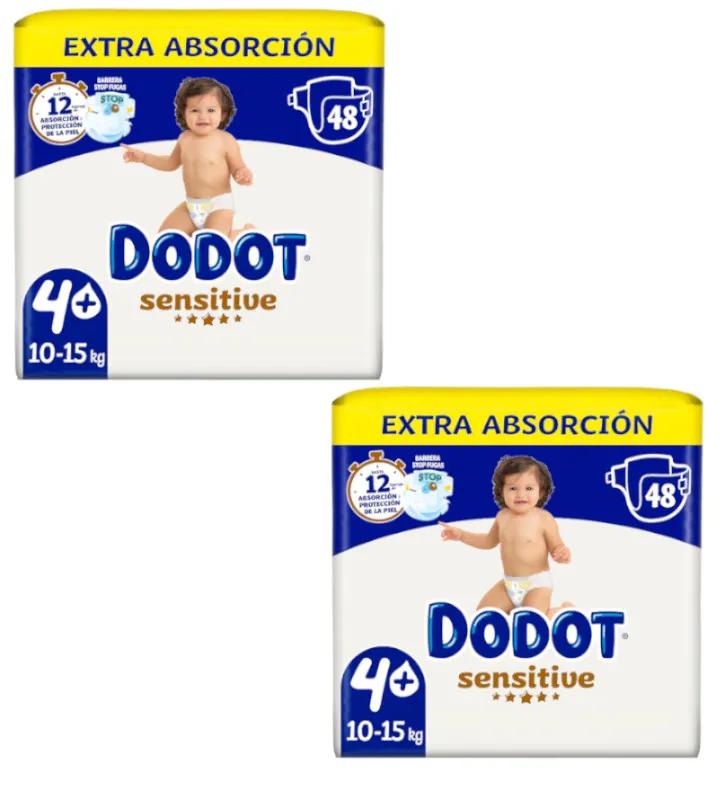 Dodot Sensitive Extra-Jumbo Pack Couches T4+ (10-15 Kg) 2x48 unités