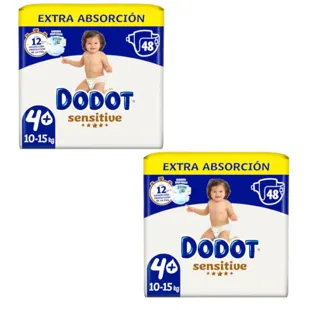 Dodot Sensitive Extra-Jumbo Pack Couches T4+ (10-15 Kg) 2x48 unités