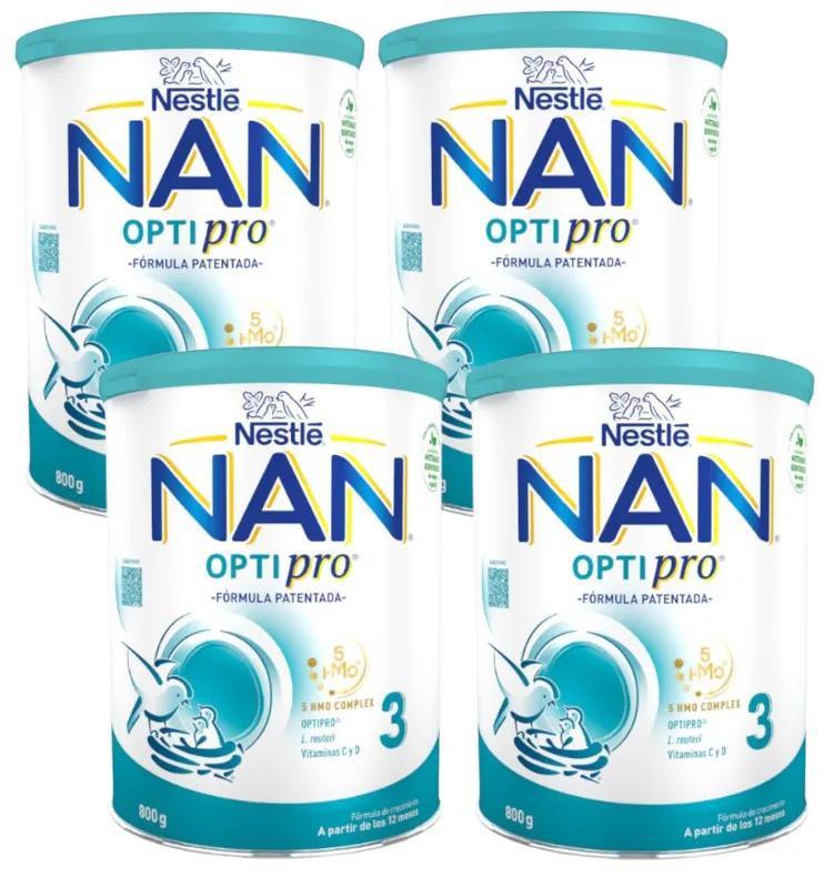 Nestlé Nan Optipro 3 Wachstumsmilch 4x800 gr
