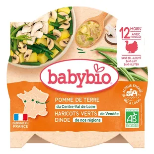 Babybio Menu du Jour Assiette Patate Fagiolini Tacchino dai 12 mesi 230g