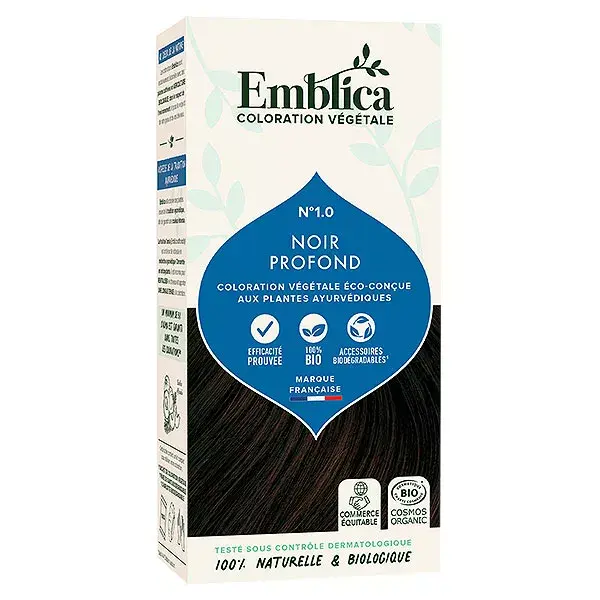 Emblica Organic Haircolour N°1.0 Deep Black 100g