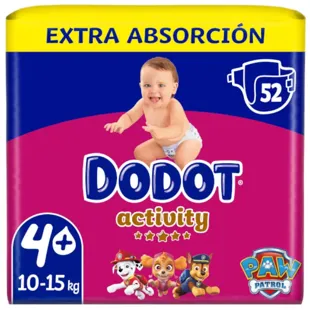 Dodot Activity T4 + diapers 10-15 Kg 52Uds