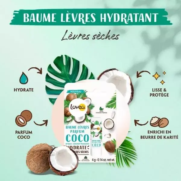 Lovea - Baume À Lèvres Coco Lèvres Sèches Au Beurre De Karité 4g