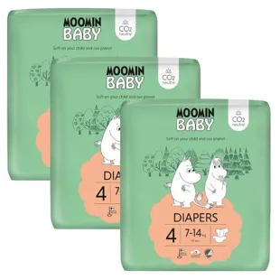 Mumin-Babywindeln, Größe 4 (7–14 kg), 3 x 42 Einheiten