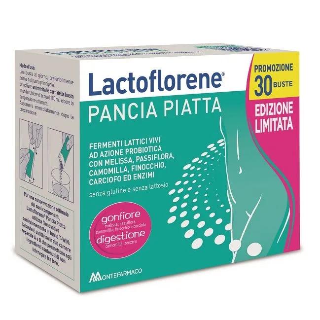 Lactoflorene Pancia Piatta Integratore Gonfiore Addominale PROMO 30 Bustine