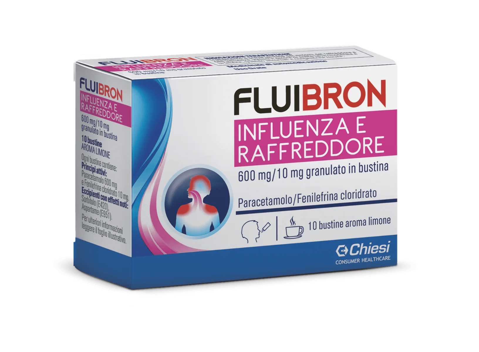 Fluibron Influenza E Raffreddore 600mg/10mg Granulato 10 Bustine