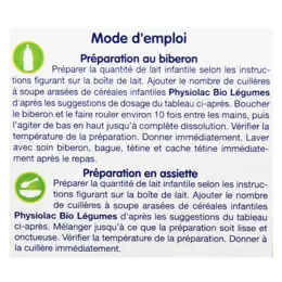 Physiolac Bio Céréales aux Légumes +4m 200g