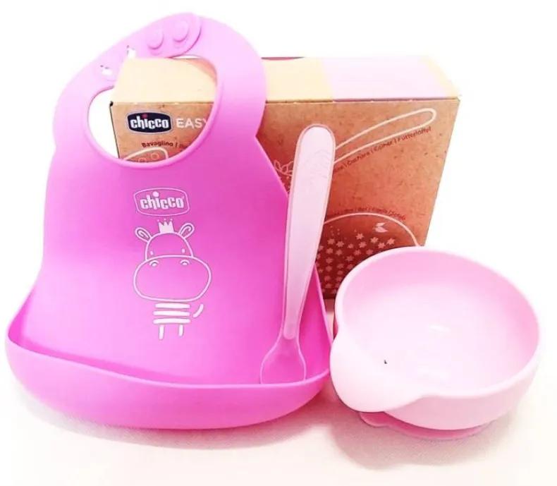 Chicco Roze Siliconen Voedselset +6m