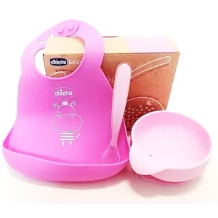 Chicco Pink Silicone Food Set +6m