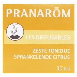 Pranarôm Les Diffusables Mélange d'Huiles Essentielles Zeste Tonique Bio 30ml