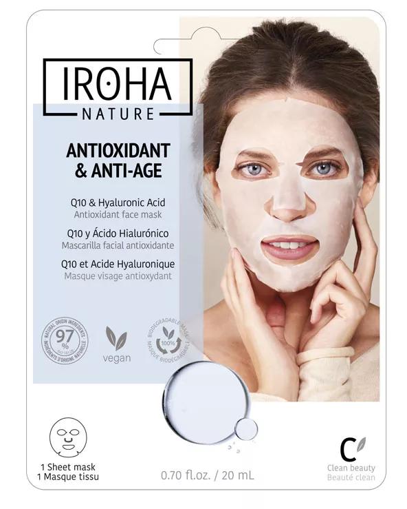 Iroha Nature Máscara Tecido Q10 + HA Antioxidante e Anti-idade 1 un