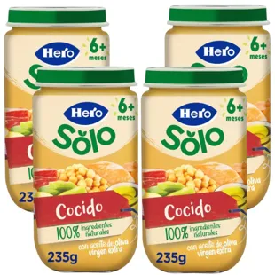 Hero Solo Cooked Baby Food Jar +6m 4x235 gr