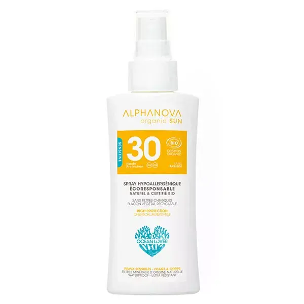 Alphanova Sun Organic Hypoallergenic Spray Travel Format SPF 30 90ml