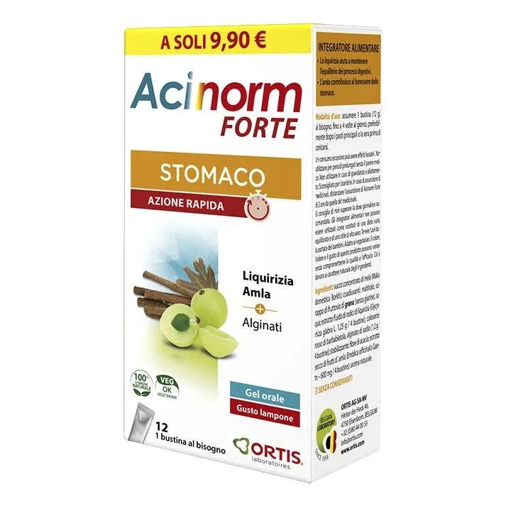 Acinorm Forte Stomaco Integratore Acidità di Stomaco Gel Orale Liquirizia e Amla 12 Bustine