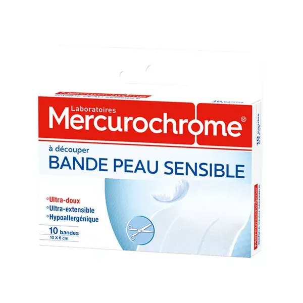 Mercurochrome Bandages Sensitive Skin 10 per box