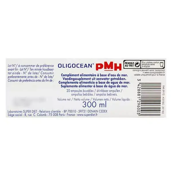 Oligocean PMH Plasma Marin Hypertonique 20 ampoules