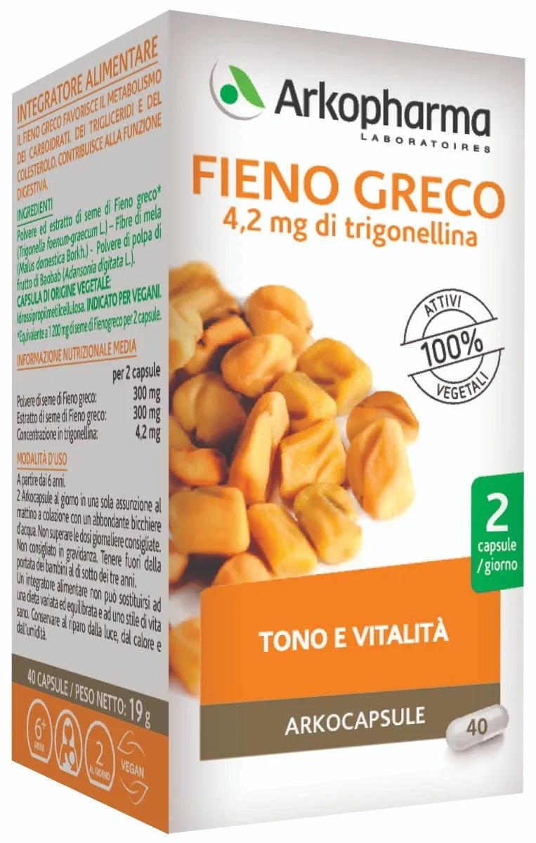 Arkocapsule Fieno Greco Integratore Tono e Vitalità 40 Capsule