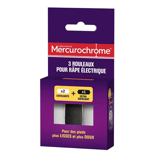 Mercurochrome 3 rouleaux pour râpe électrique, 3 unités