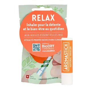 Aromastick Relax – Inalatore di oli essenziali biologici – Rilassamento e distensione
