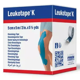 Leukotape K Bande Adhésive Elastique Bleu 5cm x 5m