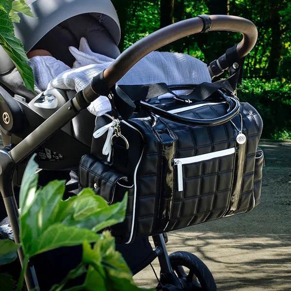 DBb Remond Borsa Per Cambio Pannolini In Similpelle Nero – Capiente, Con Tracolla E Fascia Da Cambio, 46x18x33 Cm