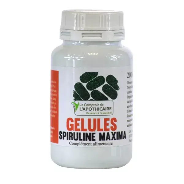 The counter of the apothecary Spirulina Maxima 200 capsules