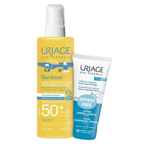 Uriage Bariesun Spray Enfant Hydratant Sans Parfum SPF50+ 200ml + Crème Lavante 50ml Offerte