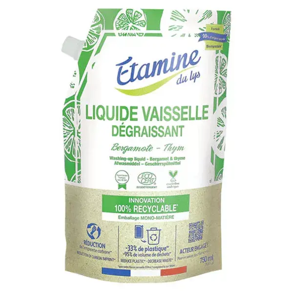 Étamine du Lys Liquide Vaisselle Bergamote et Thym Bio Doypack 750ml